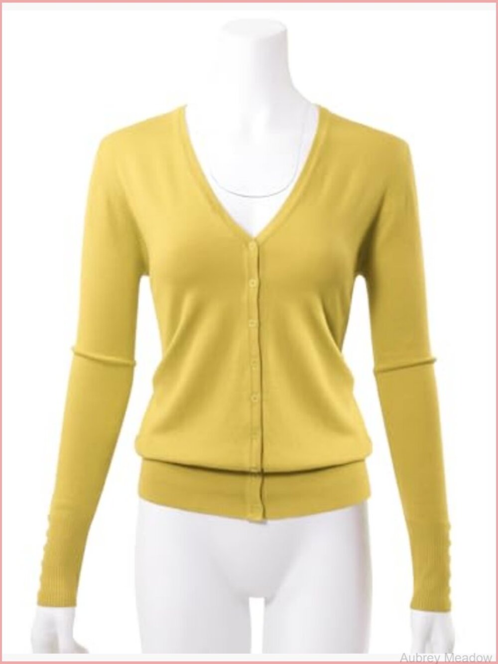 Lightweight V-Neck Cardigan Sweater Long Sleeve Soft Knit - Picture 4 of 7